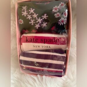 KATE SPADE ladies 77% poly 20% cotton 3% spandex (3) pr Crew Socks NIB NWT